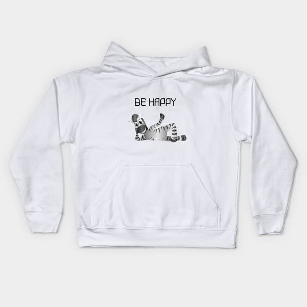 Be Happy With The Happy Zebra Kids Hoodie by PARADISE20